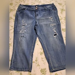 Lane Bryant size 26W distressed crop leg jeans
